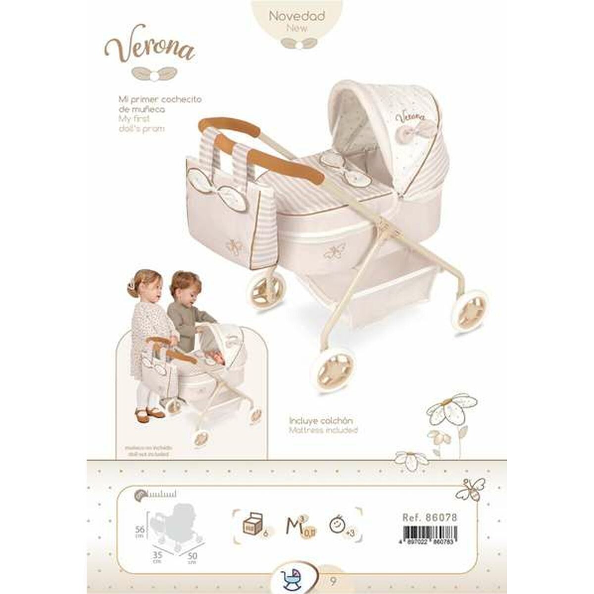 Cărucior pentru Păpuși Decuevas Verona 35 x 50 x 56 cm - Jucarii si jocuri, Păpuși și accesorii