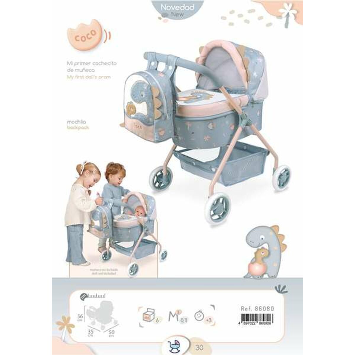 Cărucior pentru Păpuși Decuevas Coco 35 x 50 x 56 cm - Jucarii si jocuri, Păpuși și accesorii