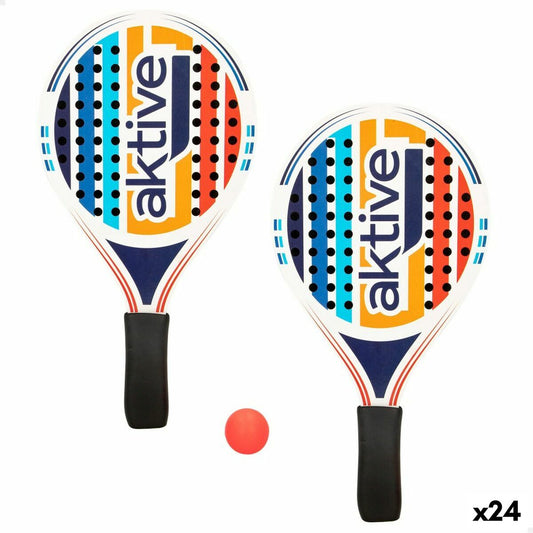 Palete de Plajă cu Minge Aktive Lemn 19,5 x 38 cm (24 Unități) - Jucarii si jocuri, În aer liber și sport