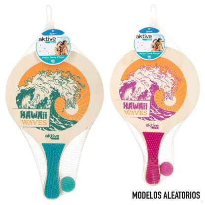 Palete de Plajă cu Minge Aktive Hawai Lemn 23,5 x 38 x 0,8 cm (12 Unități) - Jucarii si jocuri, În aer liber și sport