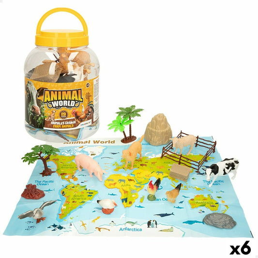 Figurine de animale Colorbaby 19 Piese Fermă Plastic 13 x 8 x 3 cm (6 Unități) - Jucarii si jocuri, Păpuși și figurine