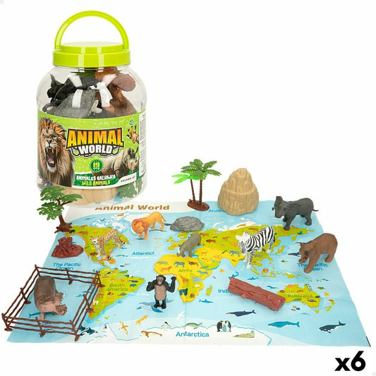 Figurine de animale Colorbaby 19 Piese Junglă Plastic 14 x 6 x 5 cm (6 Unități) - Jucarii si jocuri, Păpuși și figurine