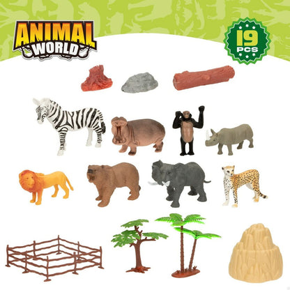 Figurine de animale Colorbaby 19 Piese Junglă Plastic 14 x 6 x 5 cm (6 Unități) - Jucarii si jocuri, Păpuși și figurine