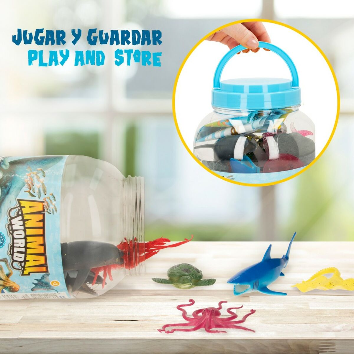 Figurine de animale Colorbaby 19 Piese Ocean Plastic 14 x 6 x 7 cm (6 Unități) - Jucarii si jocuri, Păpuși și figurine