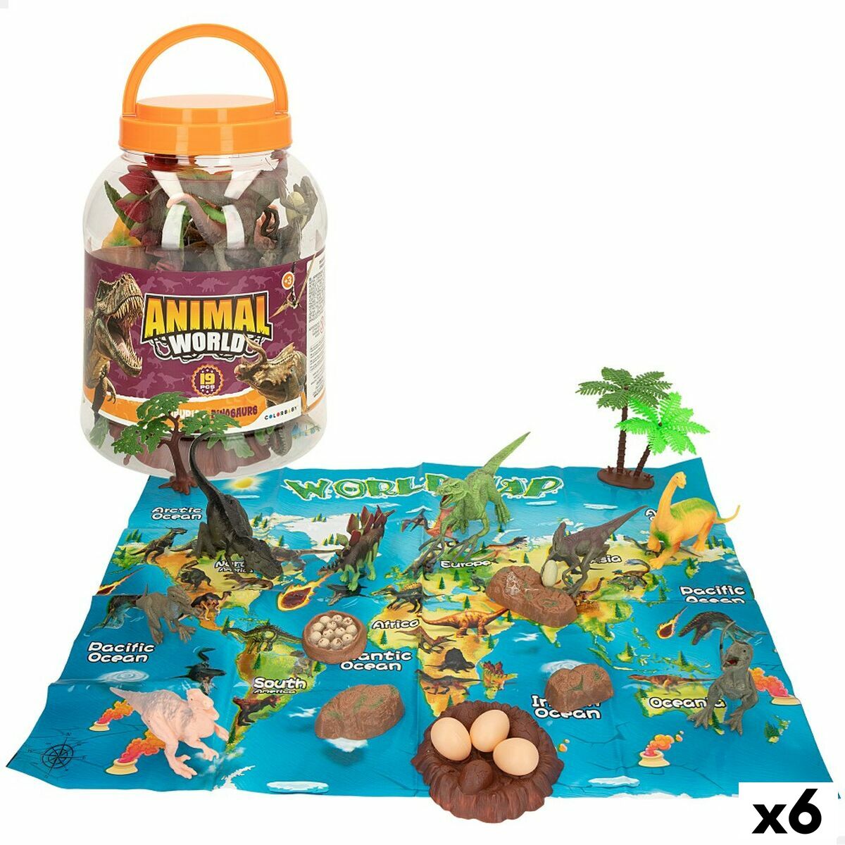 Playset Colorbaby 19 Piese 6 Unități 17 x 9 x 6 cm Dinozauri - Jucarii si jocuri, Păpuși și figurine