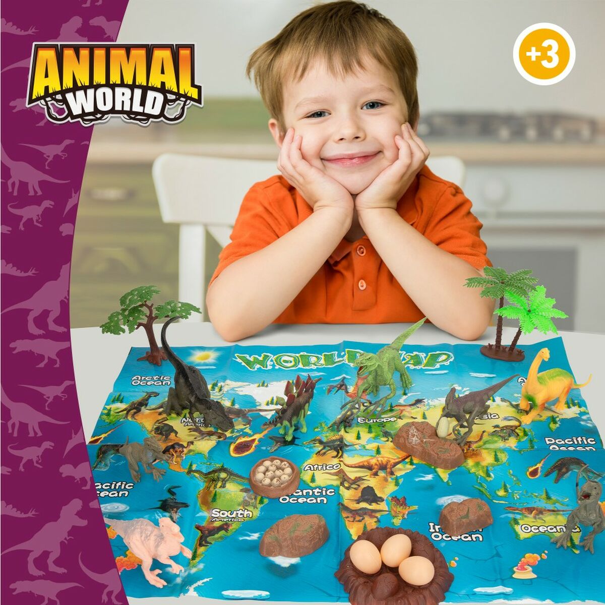 Playset Colorbaby 19 Piese 6 Unități 17 x 9 x 6 cm Dinozauri - Jucarii si jocuri, Păpuși și figurine