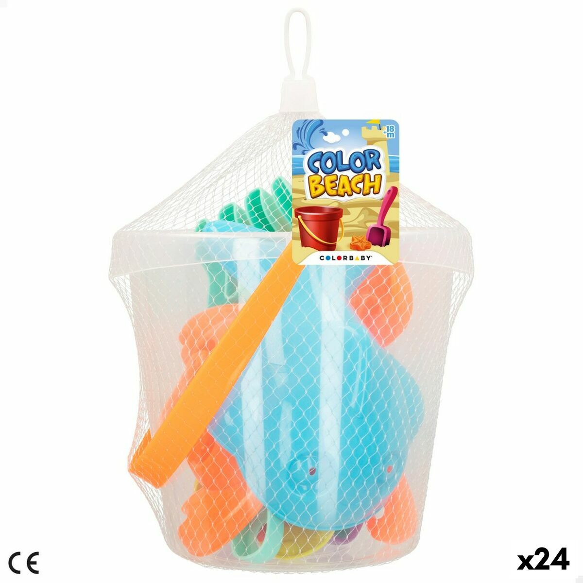 Set de jucării de plajă Colorbaby Ø 18 cm (24 Unități) - Jucarii si jocuri, În aer liber și sport