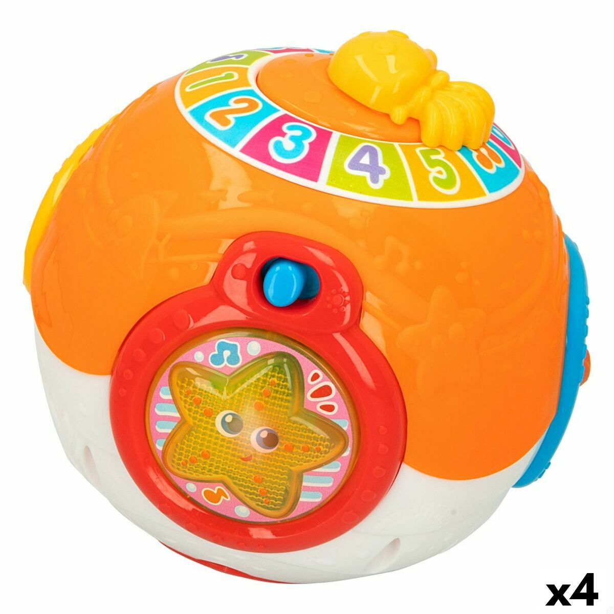 Jucărie muzicală Winfun 15 x 15 cm (4 Unități) Míč - Bebelus, Jucăriile copilăriei timpurii