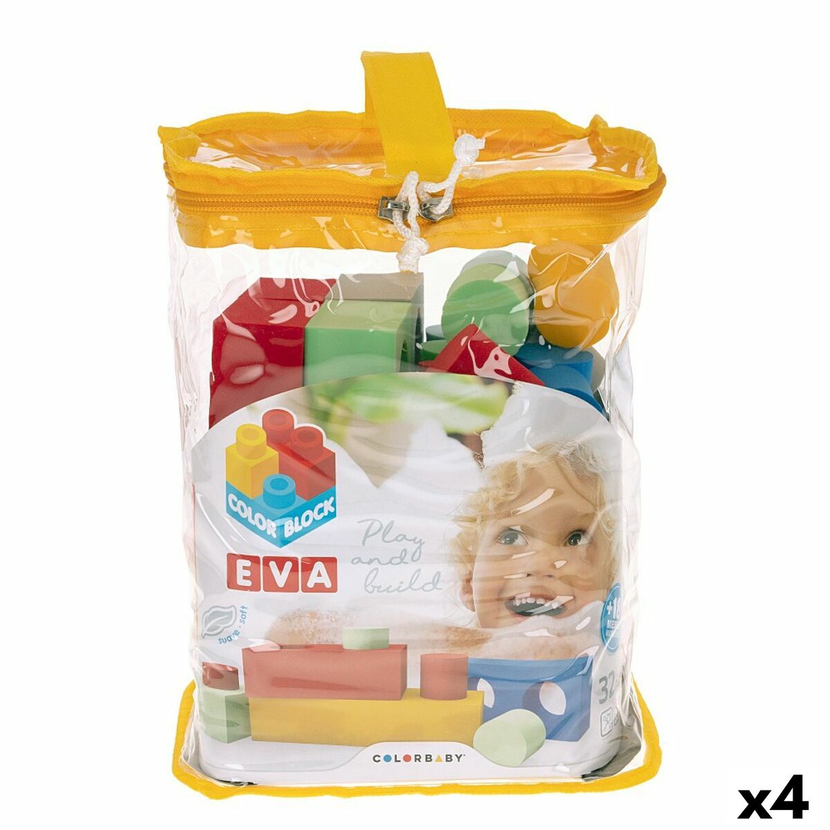 Plăci de Construcții Color Block 32 Piese EVA (4 Unități) - Jucarii si jocuri