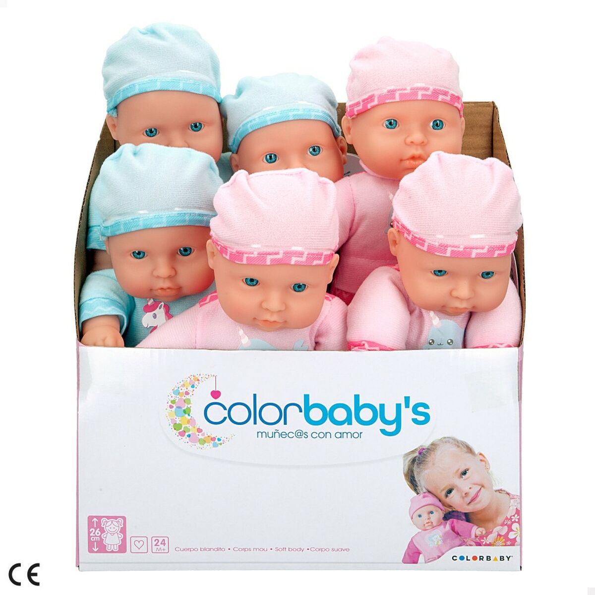 Păpușă Bebe Colorbaby 26 cm 22,2 x 25 x 7 cm 12 Unități - Jucarii si jocuri, Păpuși și accesorii