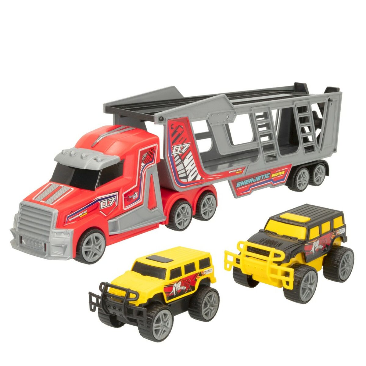 Camion Autotransporter Colorbaby 47 x 13 x 8 cm (4 Unități) 3 Piese Frecare/fricţiune - Jucarii si jocuri, Vehicule