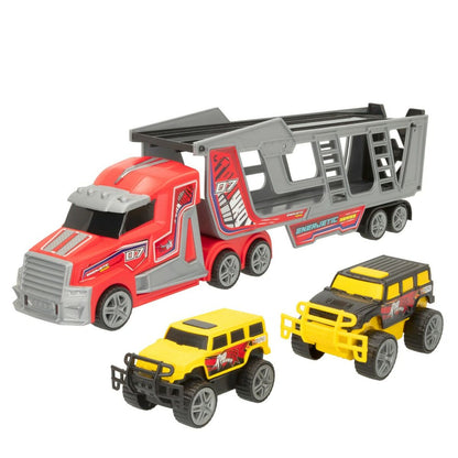 Camion Autotransporter Colorbaby 47 x 13 x 8 cm (4 Unități) 3 Piese Frecare/fricţiune - Jucarii si jocuri, Vehicule