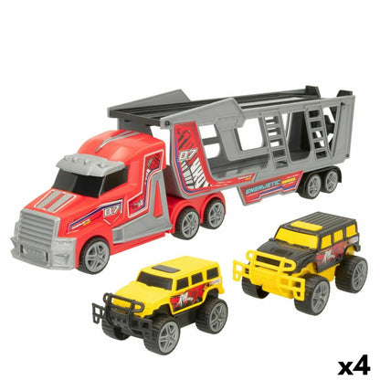 Camion Autotransporter Colorbaby 47 x 13 x 8 cm (4 Unități) 3 Piese Frecare/fricţiune - Jucarii si jocuri, Vehicule
