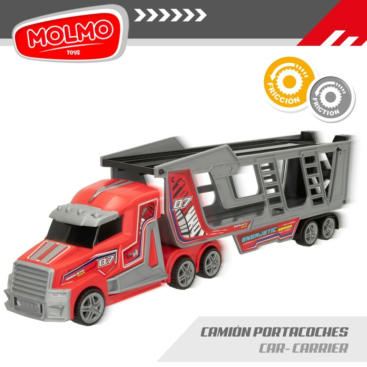 Camion Autotransporter Colorbaby 47 x 13 x 8 cm (4 Unități) 3 Piese Frecare/fricţiune - Jucarii si jocuri, Vehicule