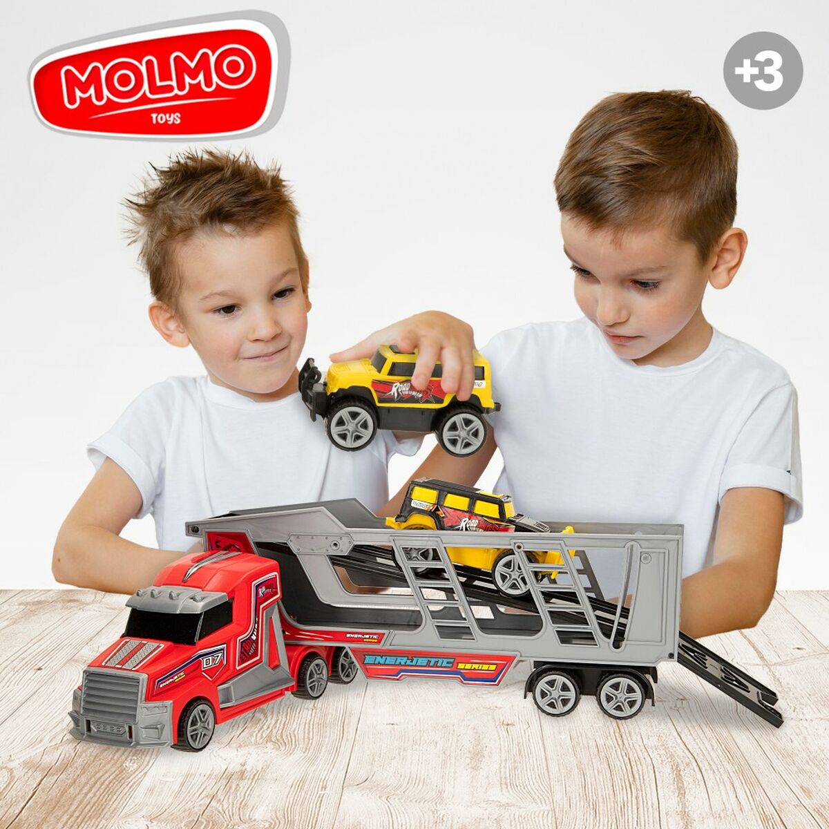 Camion Autotransporter Colorbaby 47 x 13 x 8 cm (4 Unități) 3 Piese Frecare/fricţiune - Jucarii si jocuri, Vehicule