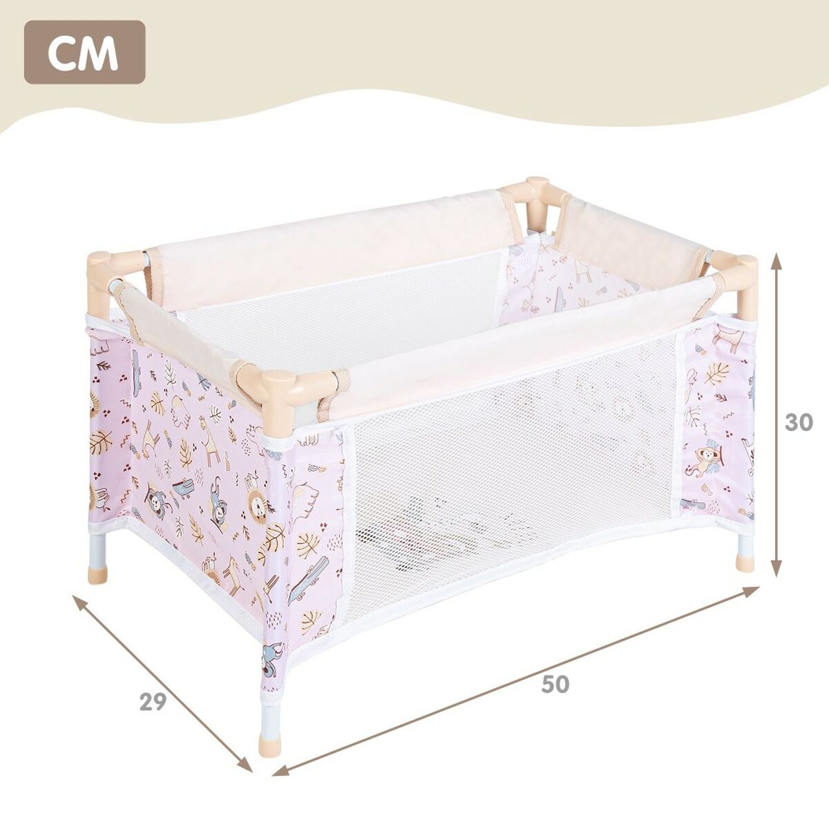 Pătuț pentru Păpuși Colorbaby Safari 29 x 50 x 30 cm 4 Unități - Jucarii si jocuri, Păpuși și accesorii