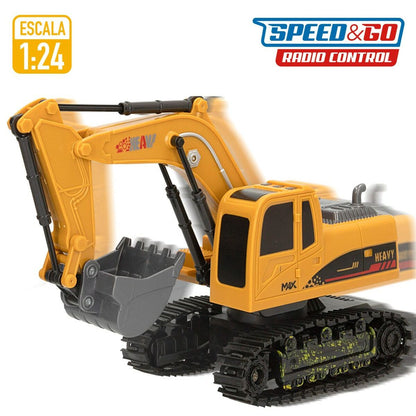 Excavator cu raidotelecomandă Speed & Go 1:24 4 Unități - Jucarii si jocuri, Vehicule