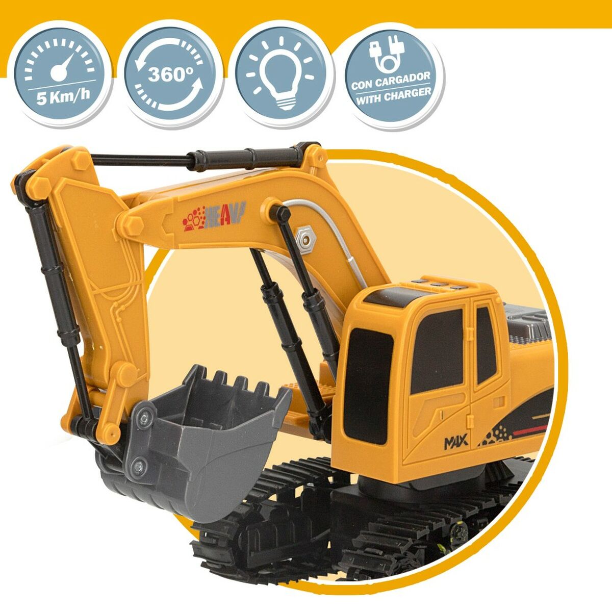 Excavator cu raidotelecomandă Speed & Go 1:24 4 Unități - Jucarii si jocuri, Vehicule