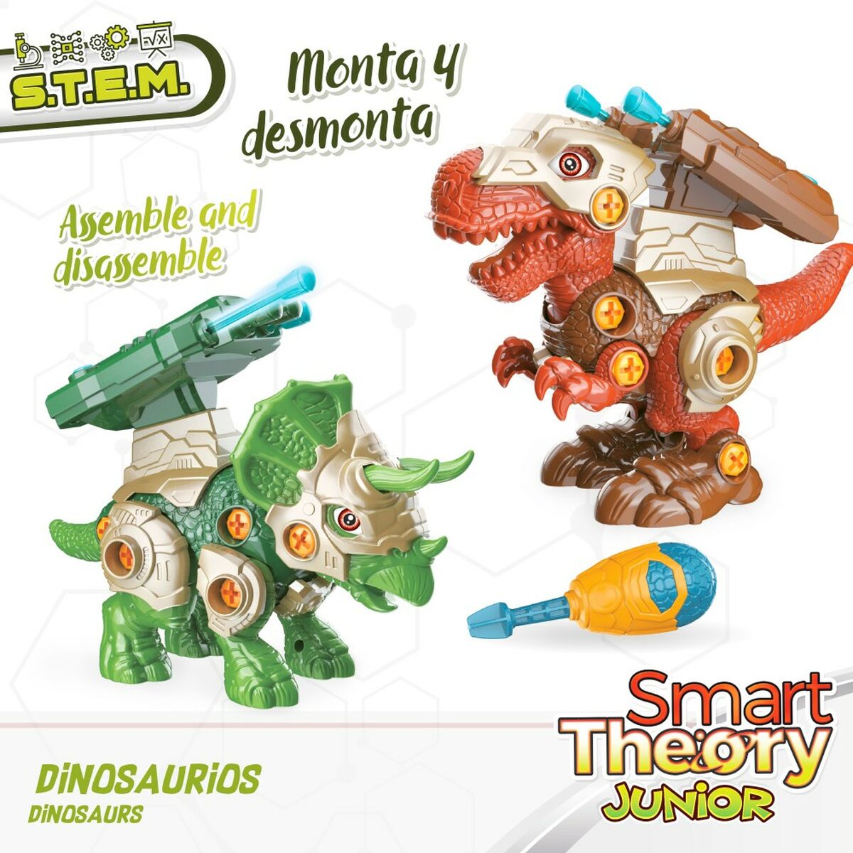 Set de 2 Dinozauri Colorbaby 21 x 14 x 9,5 cm articulat Lansator de Proiectile 4 Unități Dinozaur - Jucarii si jocuri, Păpuși și figurine