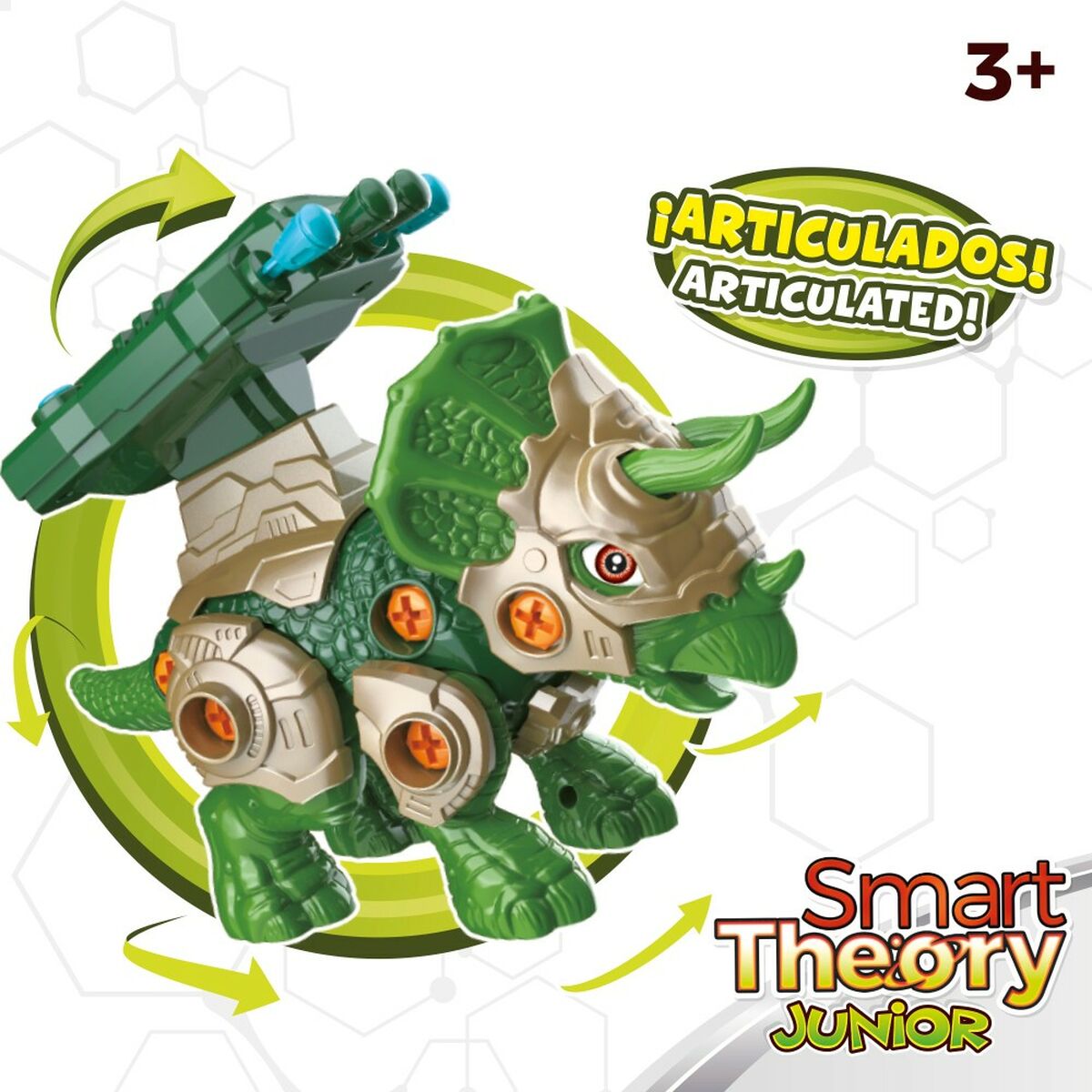 Set de 2 Dinozauri Colorbaby 21 x 14 x 9,5 cm articulat Lansator de Proiectile 4 Unități Dinozaur - Jucarii si jocuri, Păpuși și figurine