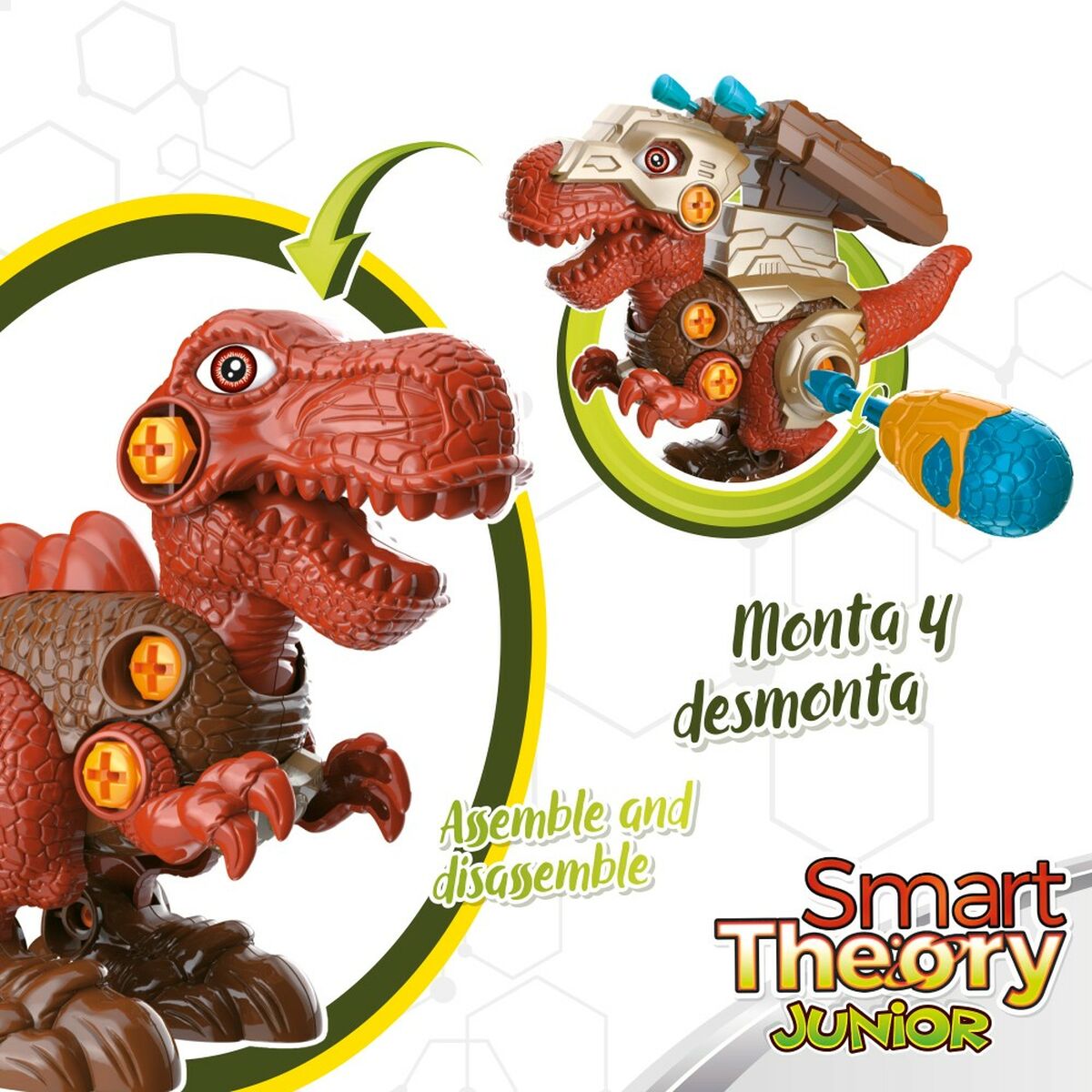 Set de 2 Dinozauri Colorbaby 21 x 14 x 9,5 cm articulat Lansator de Proiectile 4 Unități Dinozaur - Jucarii si jocuri, Păpuși și figurine