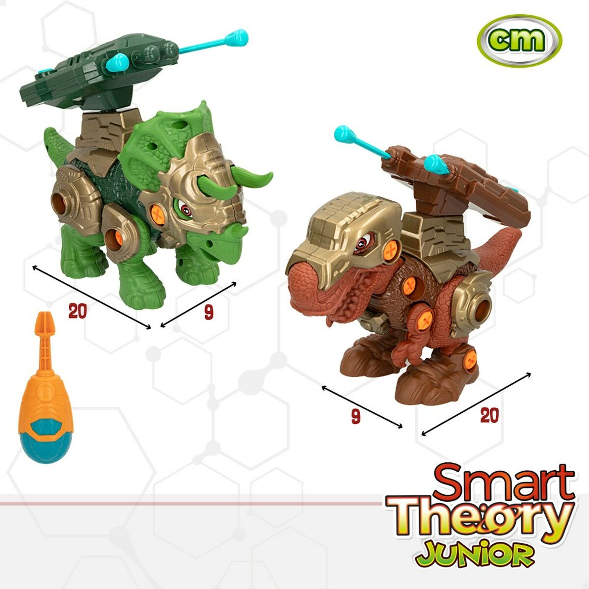 Set de 2 Dinozauri Colorbaby 21 x 14 x 9,5 cm articulat Lansator de Proiectile 4 Unități Dinozaur - Jucarii si jocuri, Păpuși și figurine