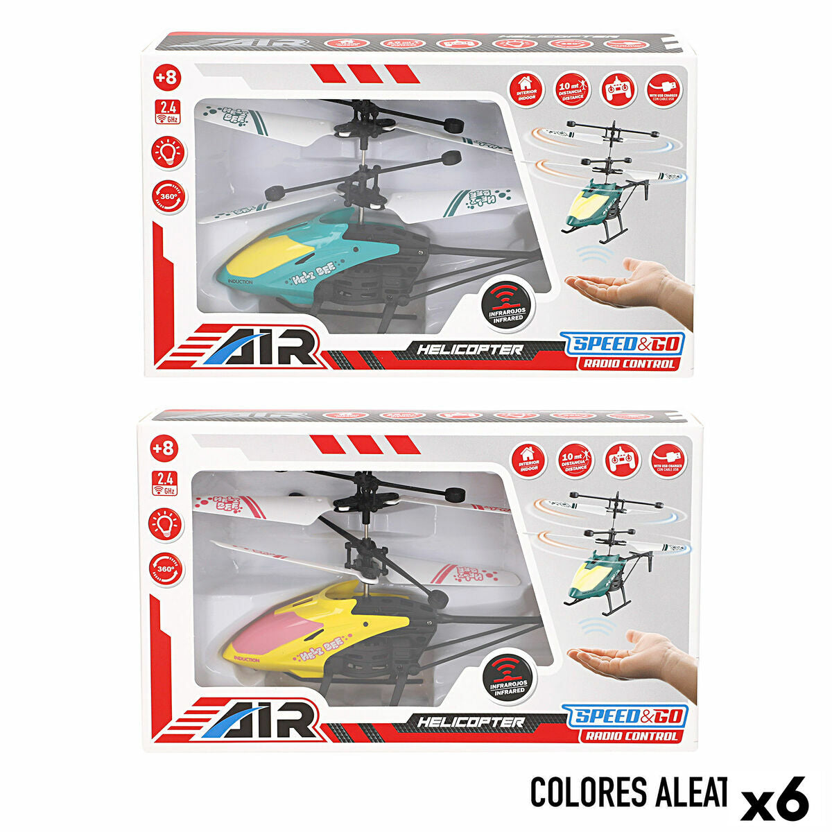 Elicopter Controlat de Radio Colorbaby (6 Unități) - Jucarii si jocuri, Vehicule