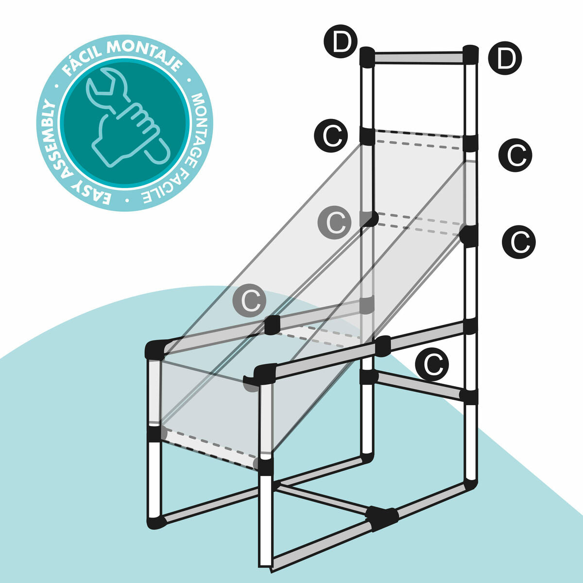 Coș de Baschet Colorbaby 41 x 120 x 80 cm (2 Unități) - Jucarii si jocuri, În aer liber și sport