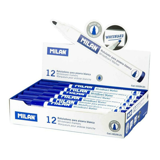 Set de Carioci Milan Albastru Tablă albă 12 Piese (36 Unități) - Birou și papetărie, Pixuri, creioane și articole de scris