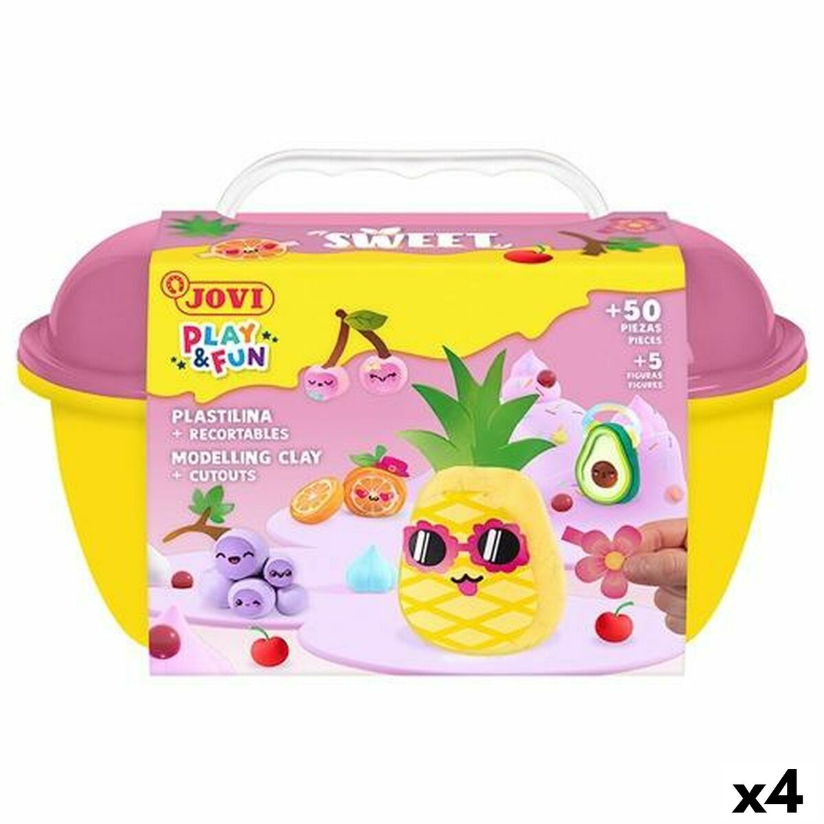 Joc de Plastilină Jovi PLAY&FUN SWEET Multicolor (4 Unități) - Jucarii si jocuri, Activități creative