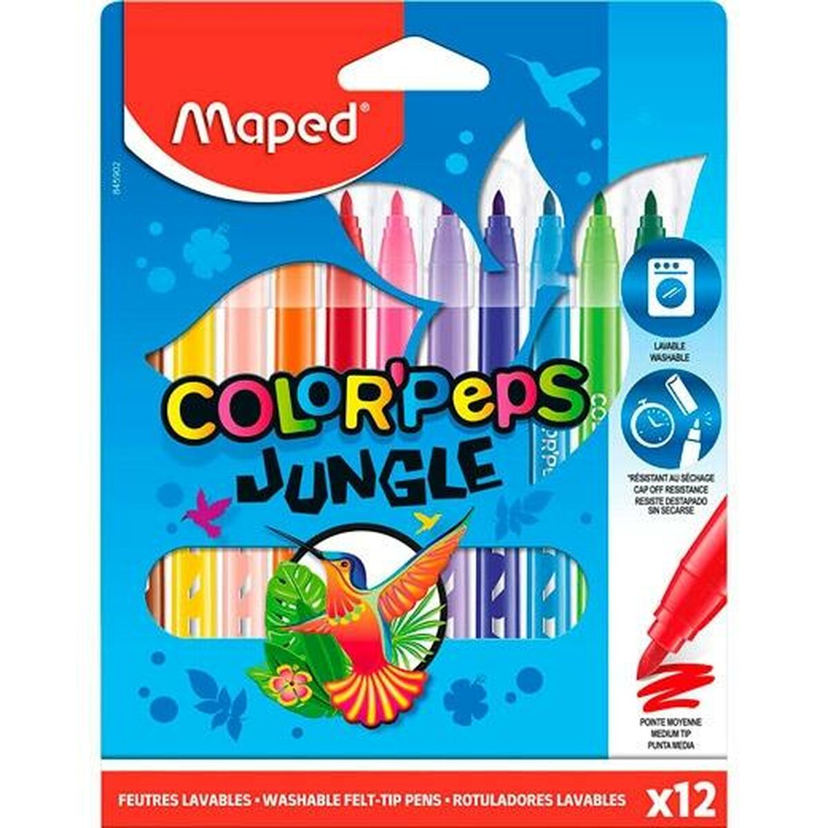 Set de Carioci Maped COLOR´PEPS JUNGLE Multicolor 12 Piese (12 Unități) - Birou și papetărie, Pixuri, creioane și articole de scris