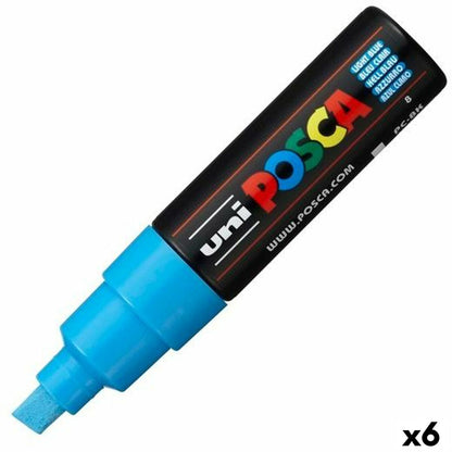 Cariocă POSCA PC-8K Albastru deschis (6 Unități) - Birou și papetărie, Pixuri, creioane și articole de scris