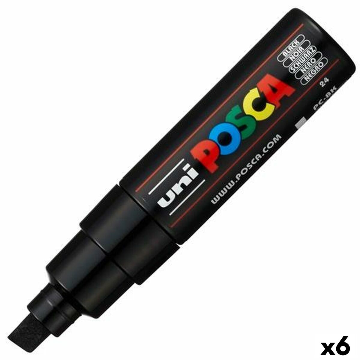 Carioci POSCA PC-8K Negru (6 Unități) - Birou și papetărie, Pixuri, creioane și articole de scris
