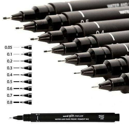 Marker permanent Uni-Ball PIN02-200(S) Negru 12 Piese - Birou și papetărie, Pixuri, creioane și articole de scris