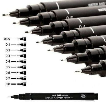Marker permanent Uni-Ball PIN03-200(S) Negru 12 Piese - Birou și papetărie, Pixuri, creioane și articole de scris