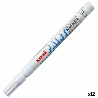 Marker permanent Uni-Ball PX-20 Alb (12 Unități) - Birou și papetărie, Pixuri, creioane și articole de scris