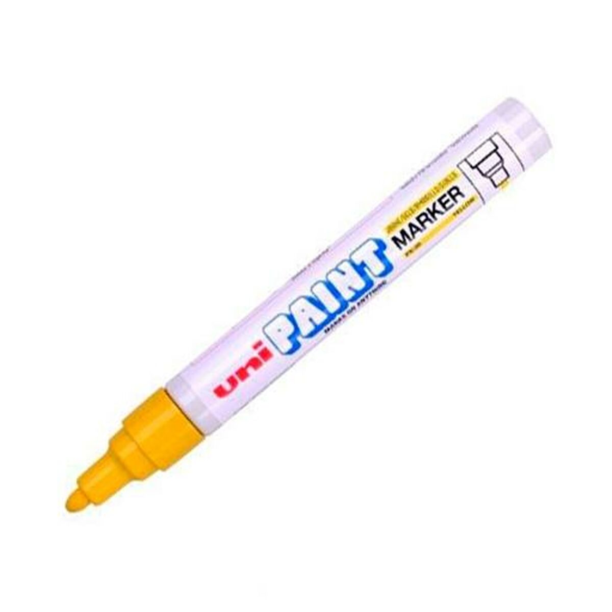 Marker permanent Uni-Ball PX-20 Galben 2,8 mm (12 Unități) - Birou și papetărie, Pixuri, creioane și articole de scris