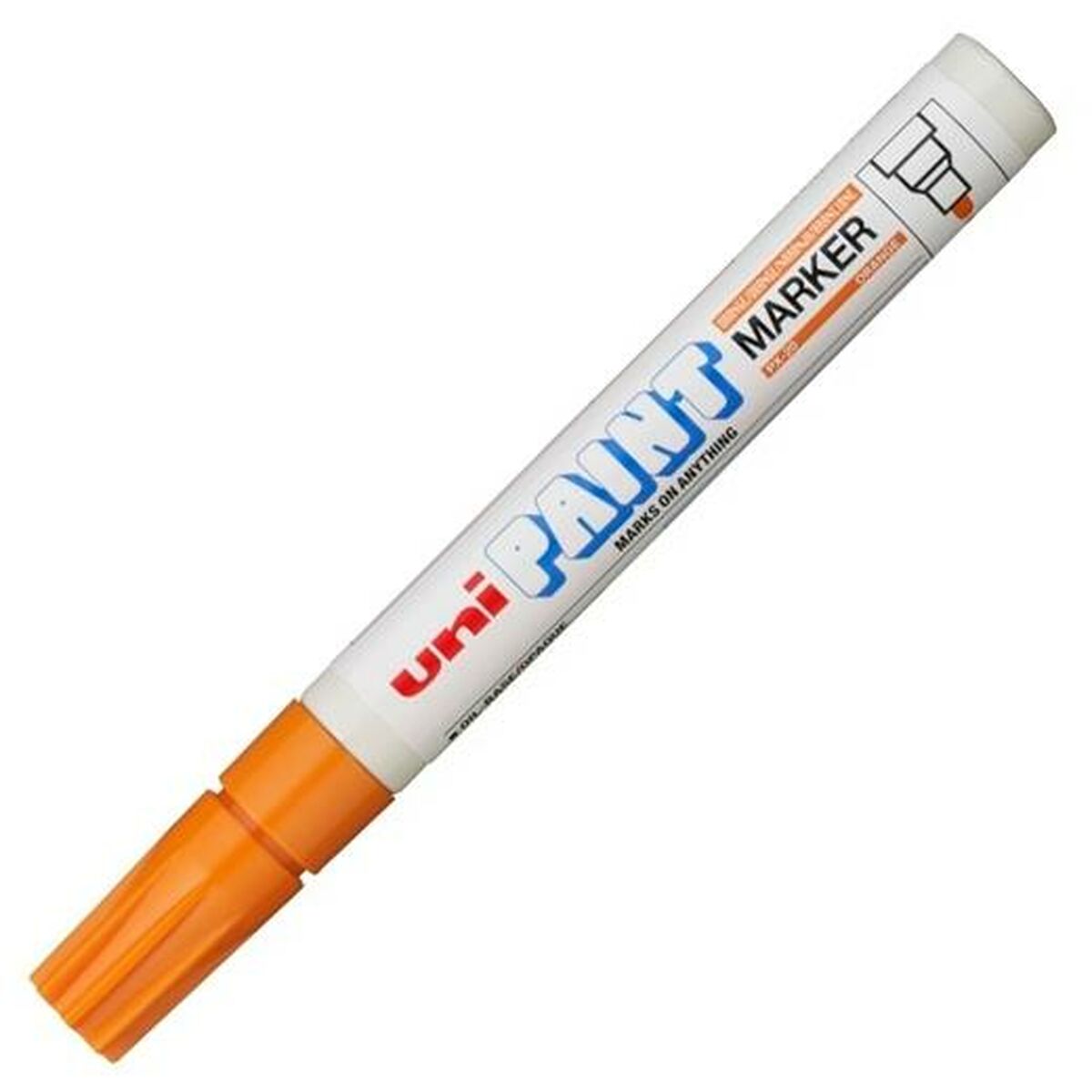 Marker permanent Uni-Ball PX-20 Portocaliu (12 Unități) - Birou și papetărie, Pixuri, creioane și articole de scris