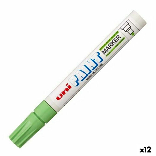 Marker permanent Uni-Ball PX-20 Verde deschis (12 Unități) - Birou și papetărie, Pixuri, creioane și articole de scris