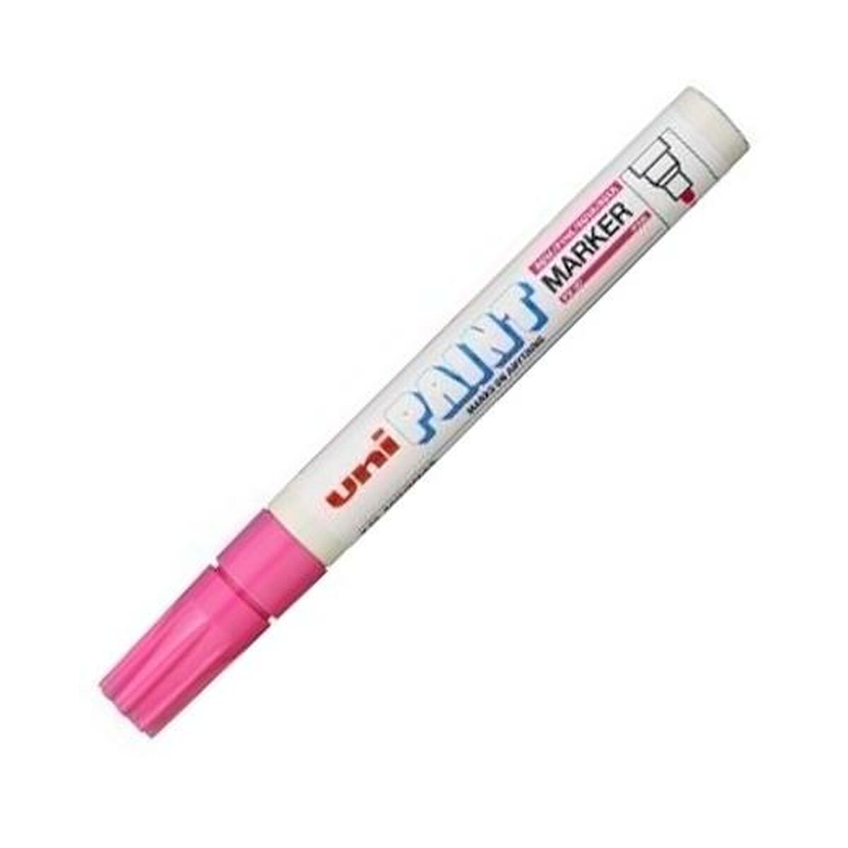 Marker permanent Uni-Ball PX-20 Roz (12 Unități) - Birou și papetărie, Pixuri, creioane și articole de scris