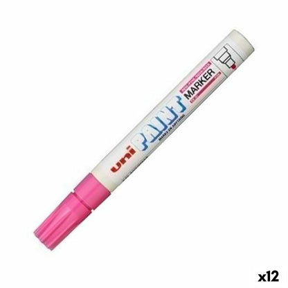 Marker permanent Uni-Ball PX-20 Roz (12 Unități) - Birou și papetărie, Pixuri, creioane și articole de scris