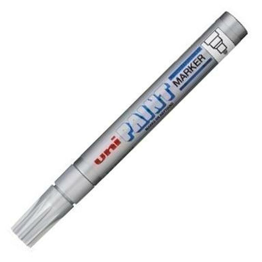 Marker permanent Uni-Ball PX-20 Argintiu 2,8 mm (12 Unități) - Birou și papetărie, Pixuri, creioane și articole de scris
