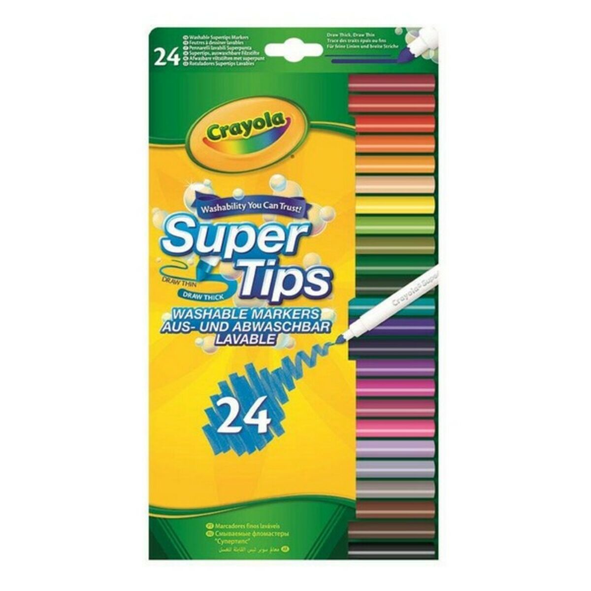 Carioci Crayola B01BF6F20K Lavabil/ă (24 uds) - Jucarii si jocuri, Activități creative