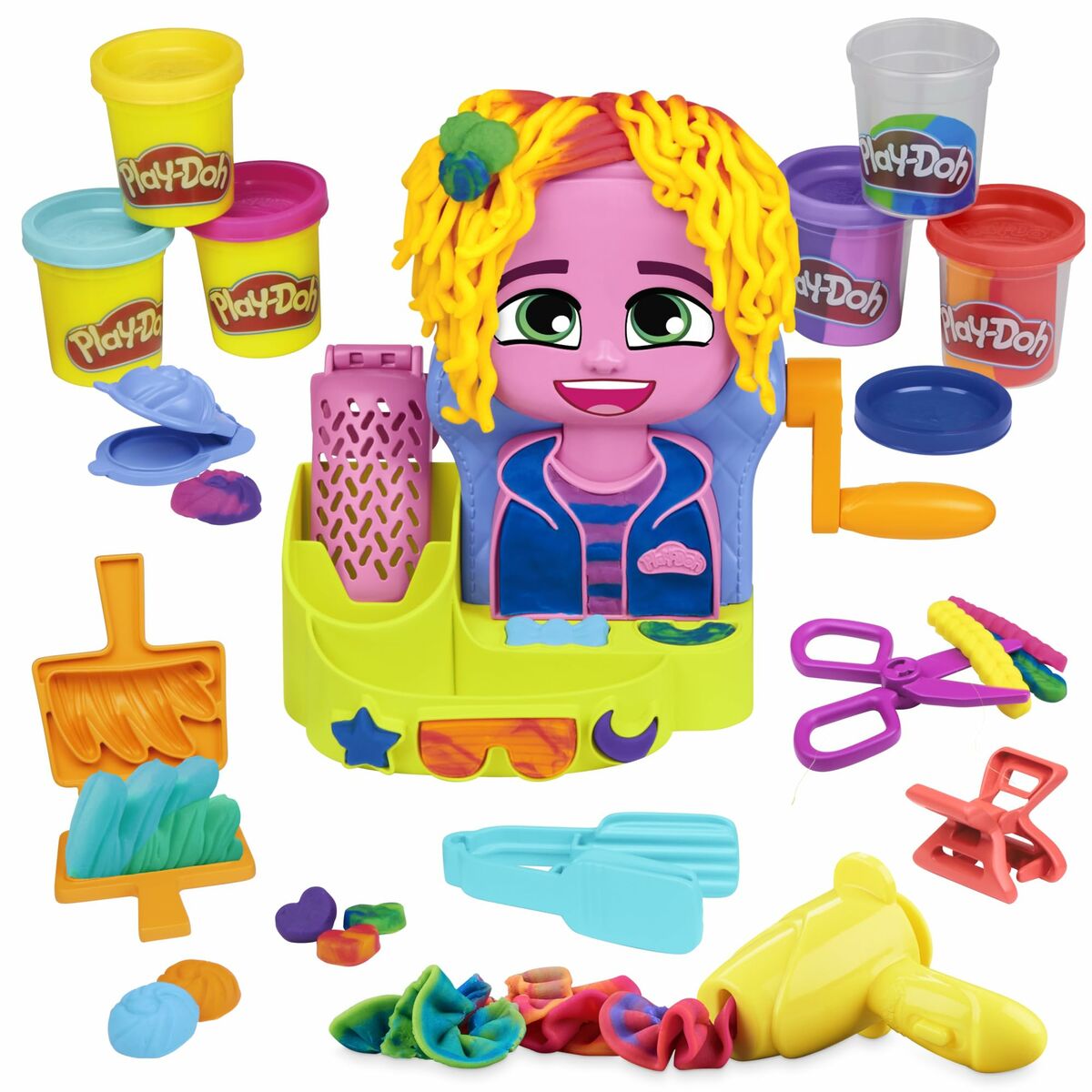 Joc de Plastilină Hasbro Playdoh Accesorii 6 Vase Coafură - Jucarii si jocuri, Activități creative