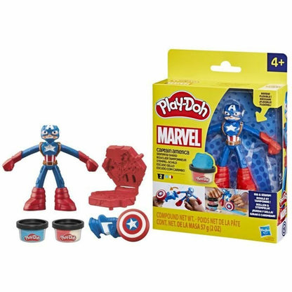 Joc de Plastilină Play-Doh Capitán América Set Stamper Shield Multicolor - Jucarii si jocuri, Activități creative