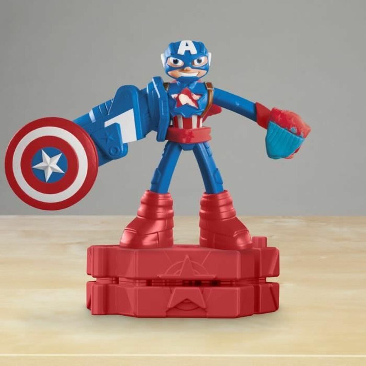 Joc de Plastilină Play-Doh Capitán América Set Stamper Shield Multicolor - Jucarii si jocuri, Activități creative