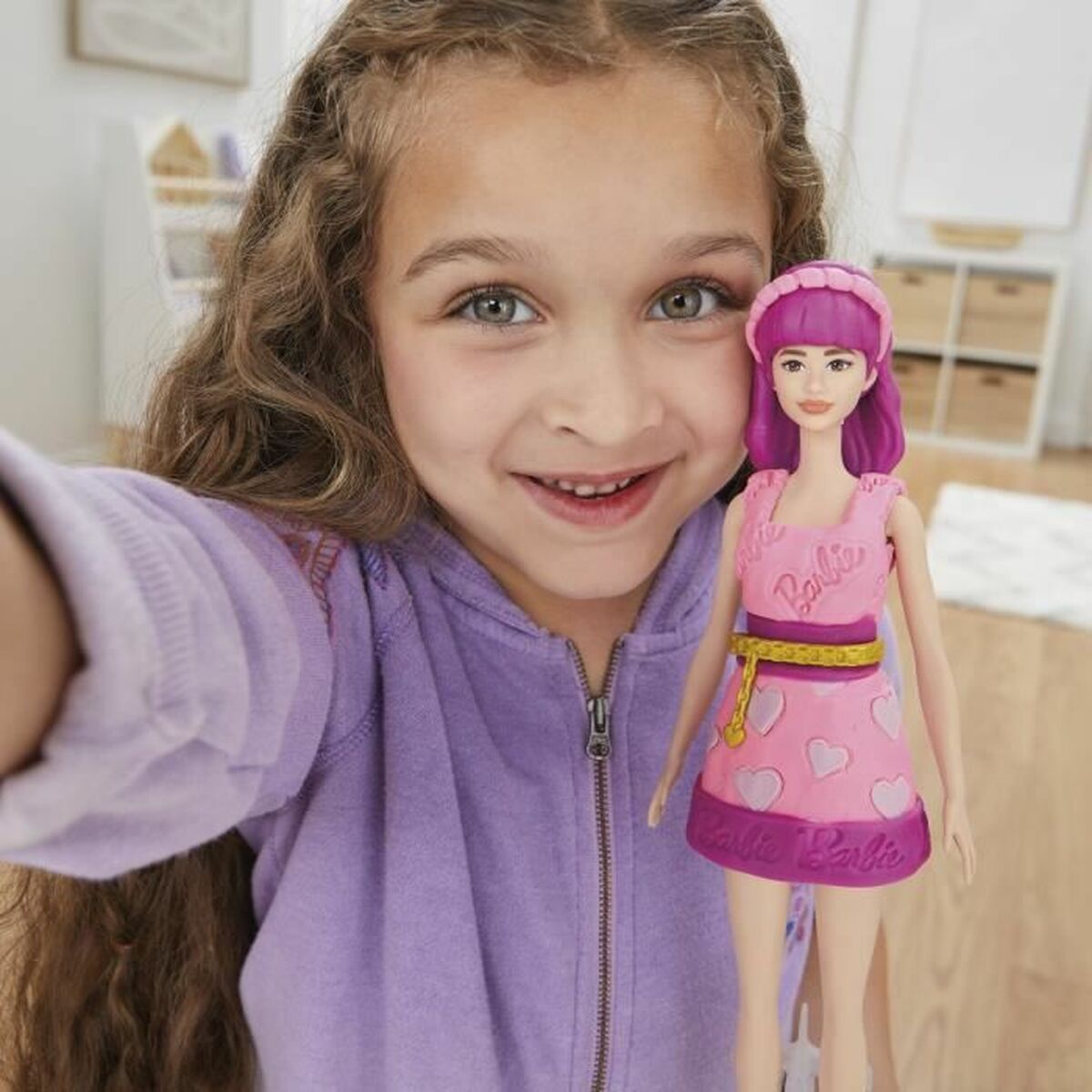 Joc de Plastilină Play-Doh Barbie Hearts & Hair Multicolor - Jucarii si jocuri, Activități creative