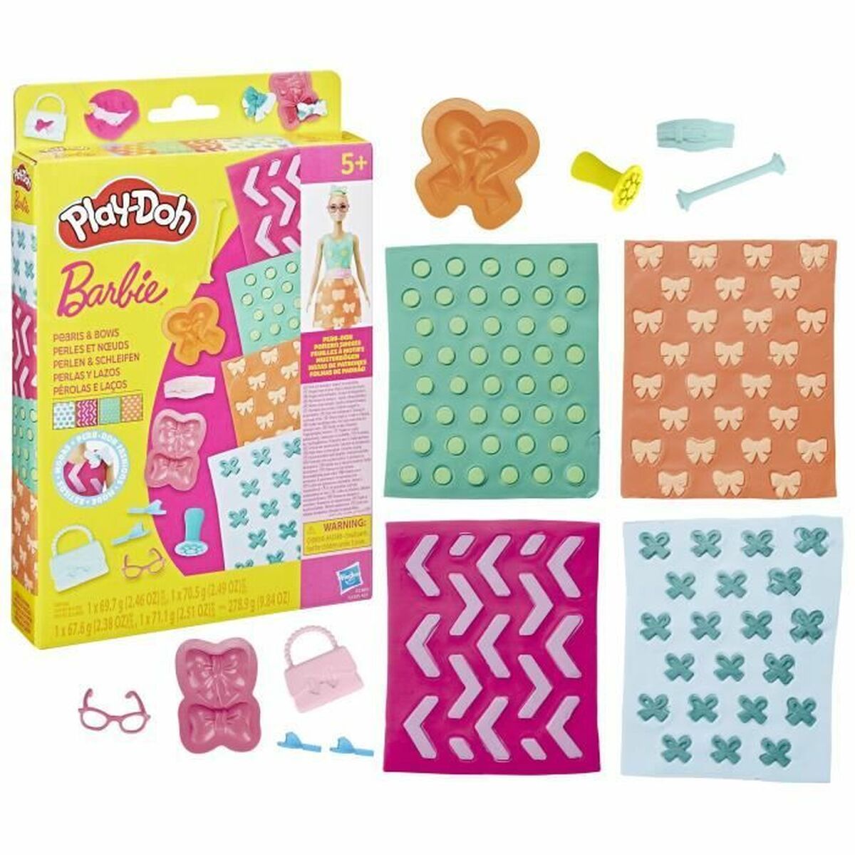 Joc de Plastilină Play-Doh BArbie Pearls & Bows Multicolor - Jucarii si jocuri, Activități creative