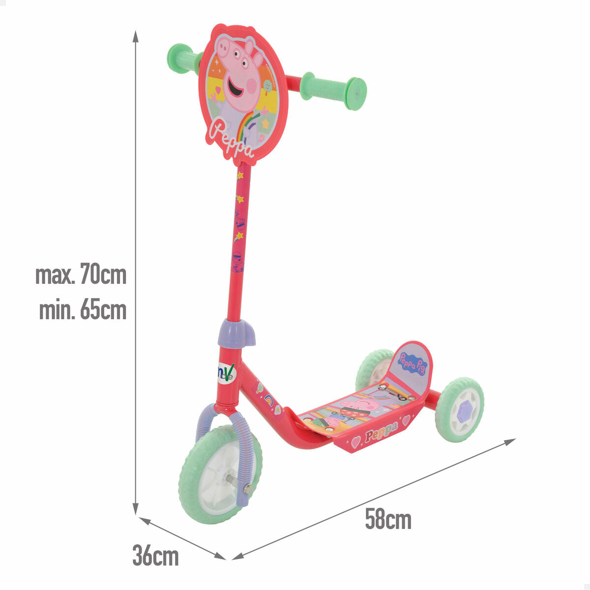Trotinetă Peppa Pig Gumă Metal Plastic - Sport și în aer liber, Mobilitate urbană