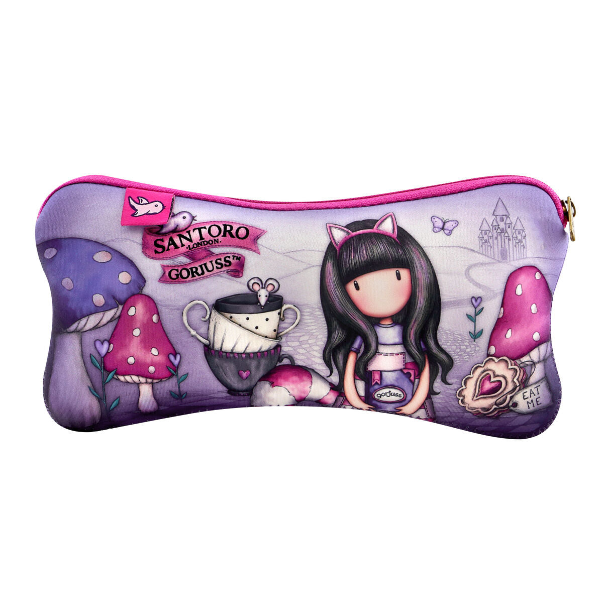 Penar Școlar Gorjuss Cheshire cat Mov (22 x 11.3 x 1 cm) - Birou și papetărie, Material școlar și educațional